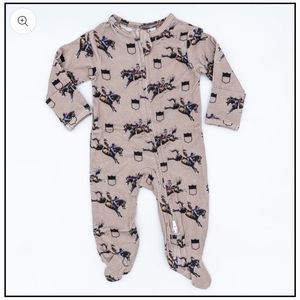 Rodeo Bronc Footed Pajamas & Hat